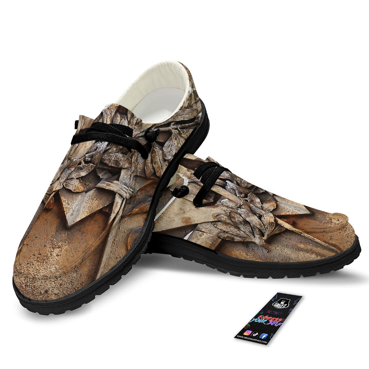 Emblem Freemasonry Print Black Loafers-grizzshop
