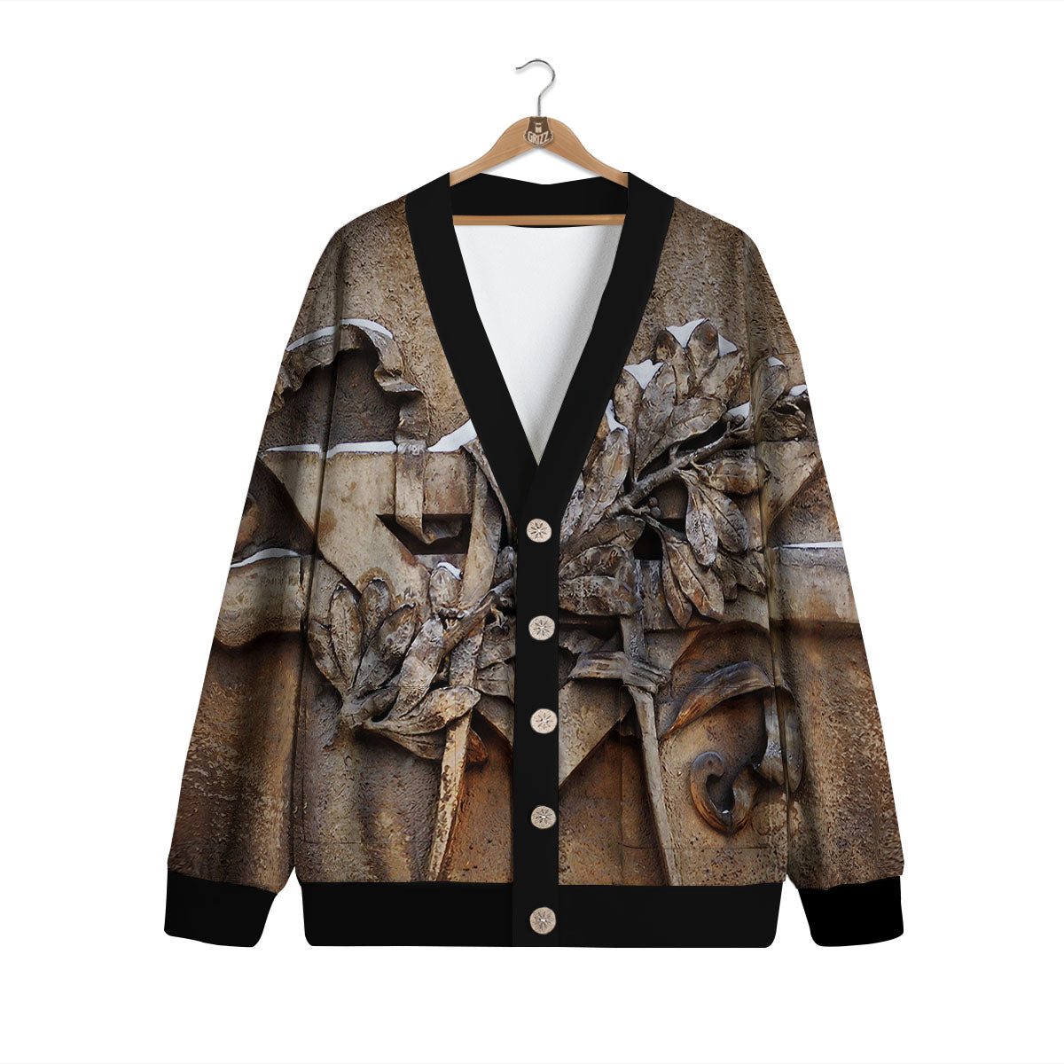 Emblem Freemasonry Print Cardigan-grizzshop
