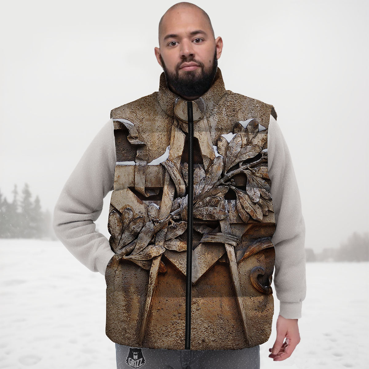 Emblem Freemasonry Print Down Vest
