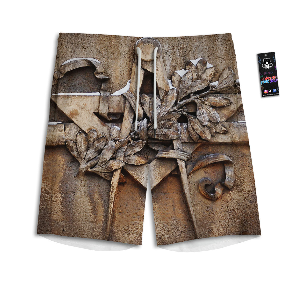 Ethnic Rose Native Tribal Print Pattern Men's Athletic Shorts