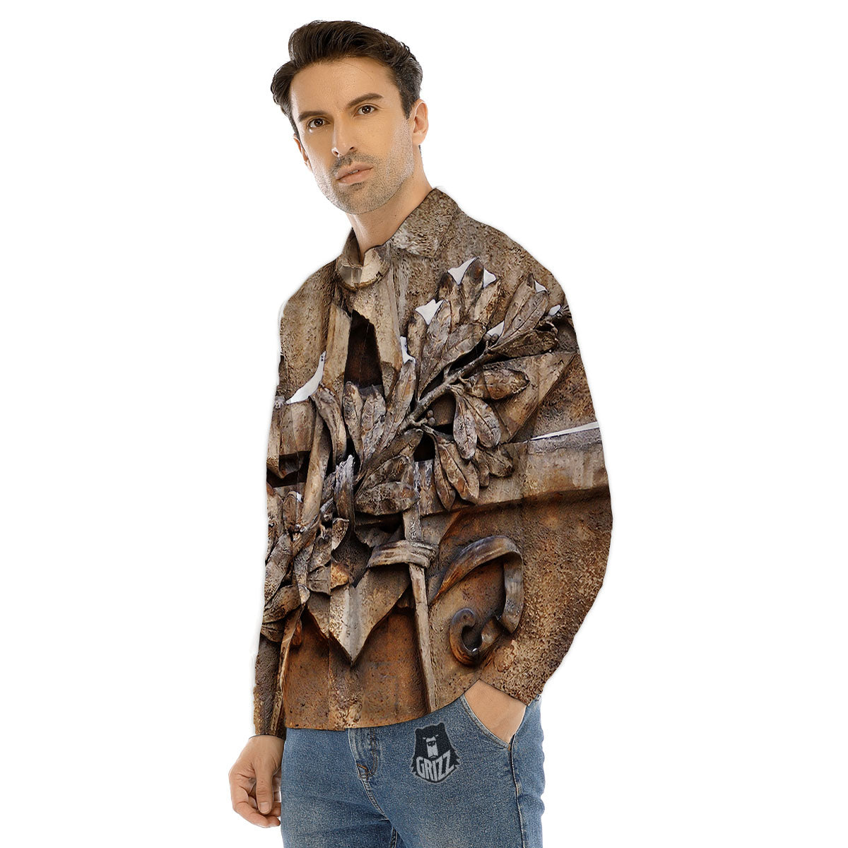 Emblem Freemasonry Print Men's Dress Shirts-grizzshop