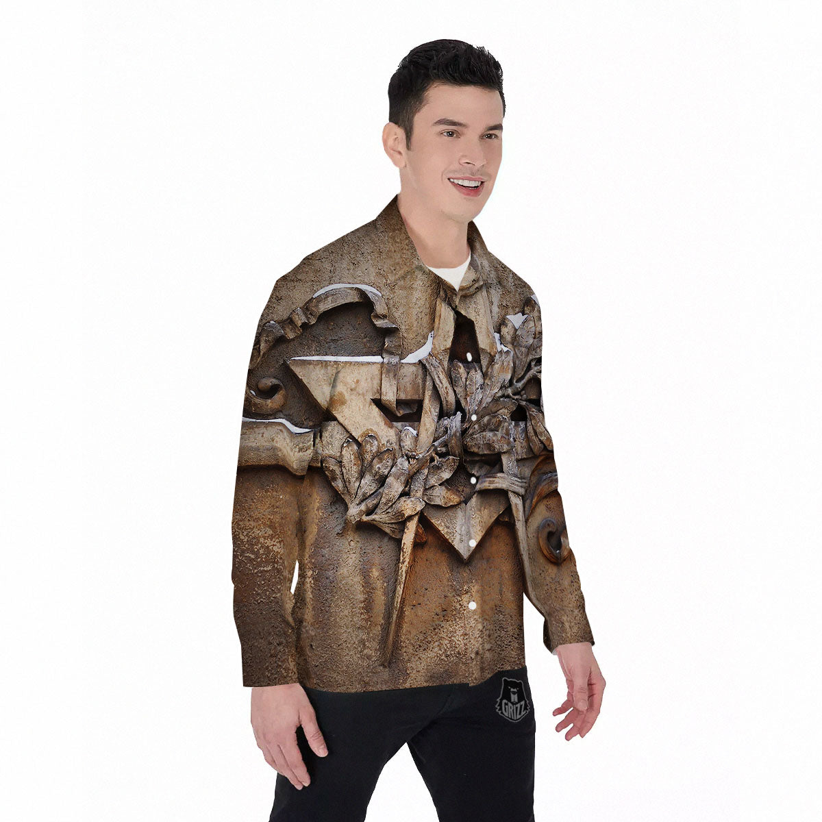 Emblem Freemasonry Print Men's Long Sleeve Shirts-grizzshop