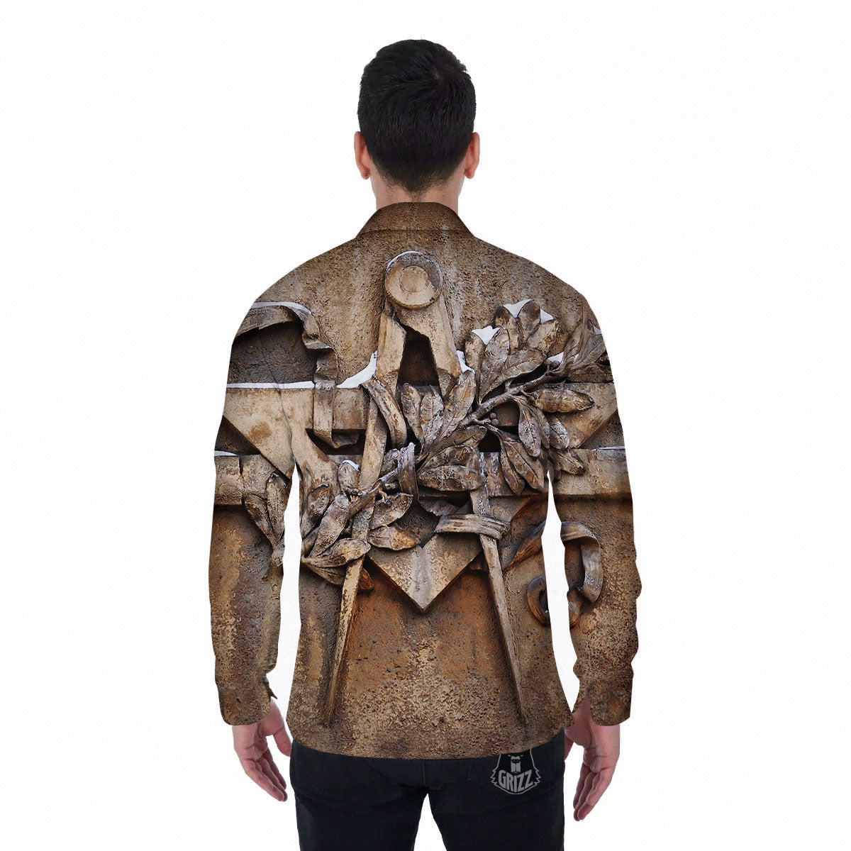 Emblem Freemasonry Print Men's Long Sleeve Shirts-grizzshop