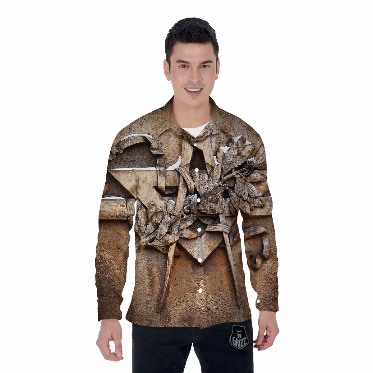 Emblem Freemasonry Print Men's Long Sleeve Shirts-grizzshop
