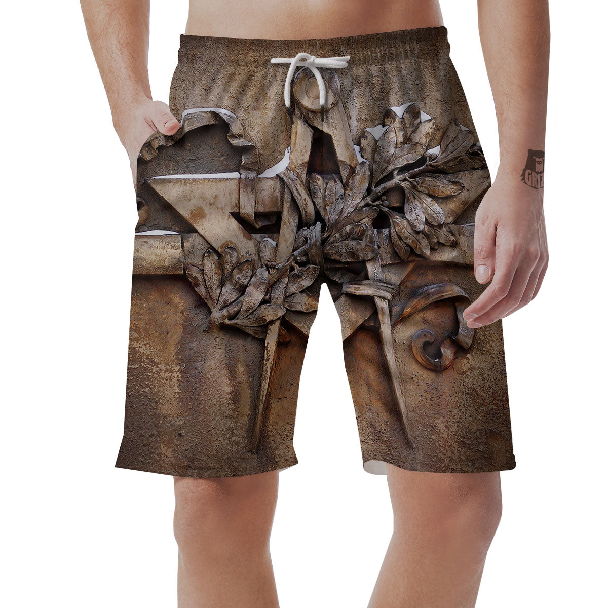 Emblem Freemasonry Print Men's Shorts-grizzshop