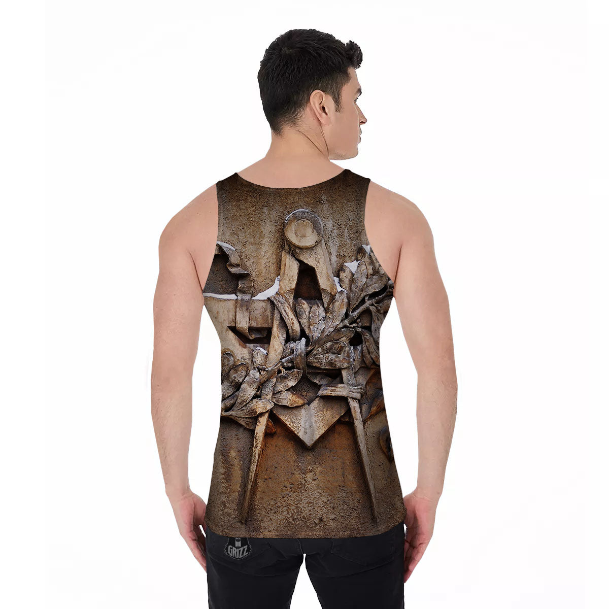 Emblem Freemasonry Print Men's Tank Top-grizzshop