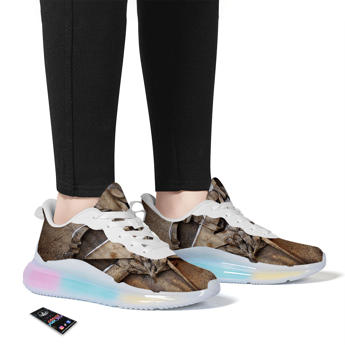 Emblem Freemasonry Print Running Sneakers-grizzshop