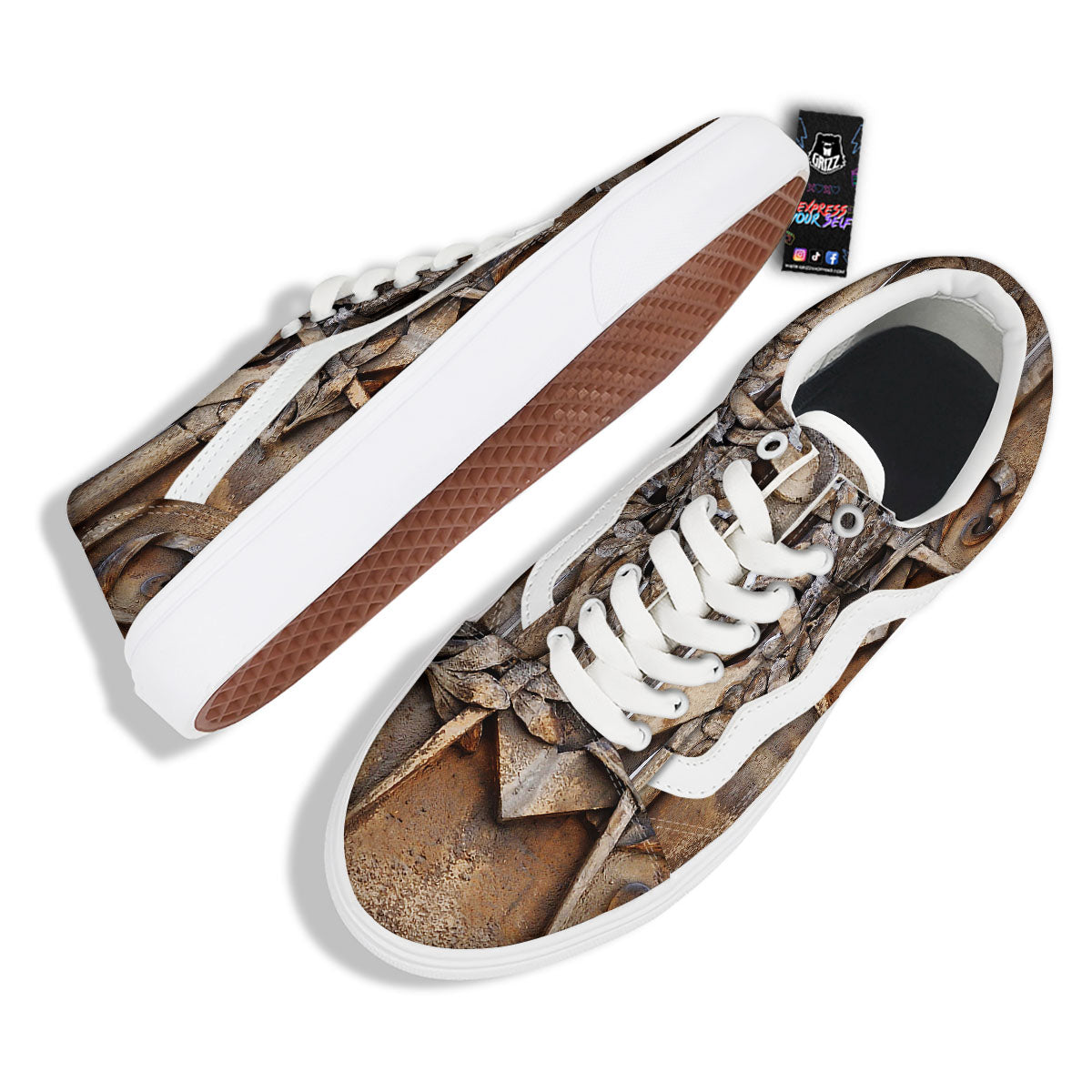 Emblem Freemasonry Print Skate Shoes-grizzshop