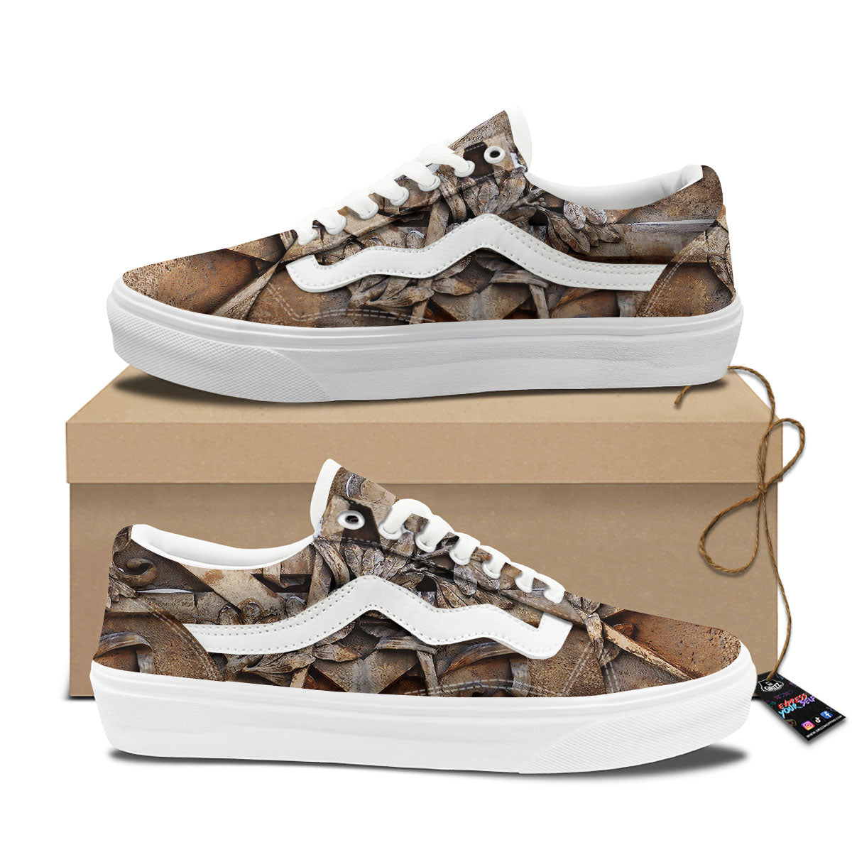 Emblem Freemasonry Print Skate Shoes-grizzshop