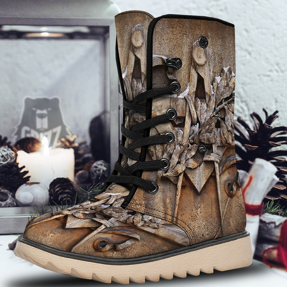 Emblem Freemasonry Print Snow Boots-grizzshop