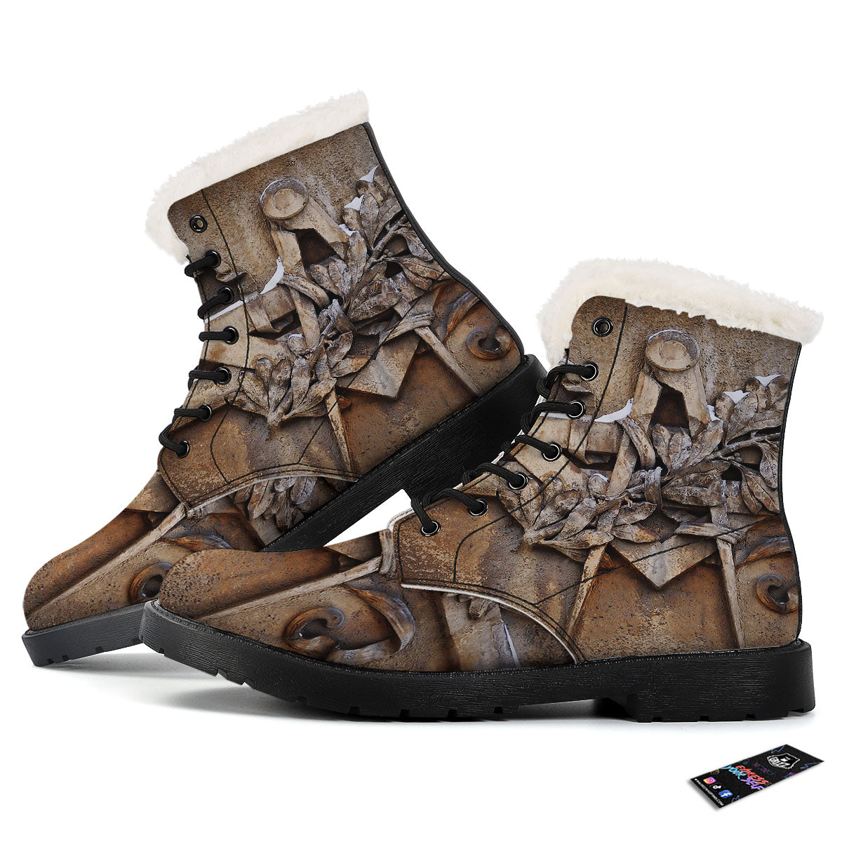 Emblem Freemasonry Print Winter Boots-grizzshop