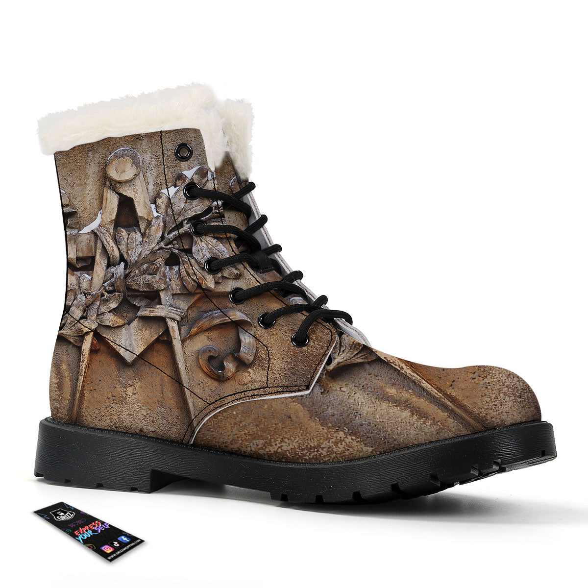 Emblem Freemasonry Print Winter Boots-grizzshop