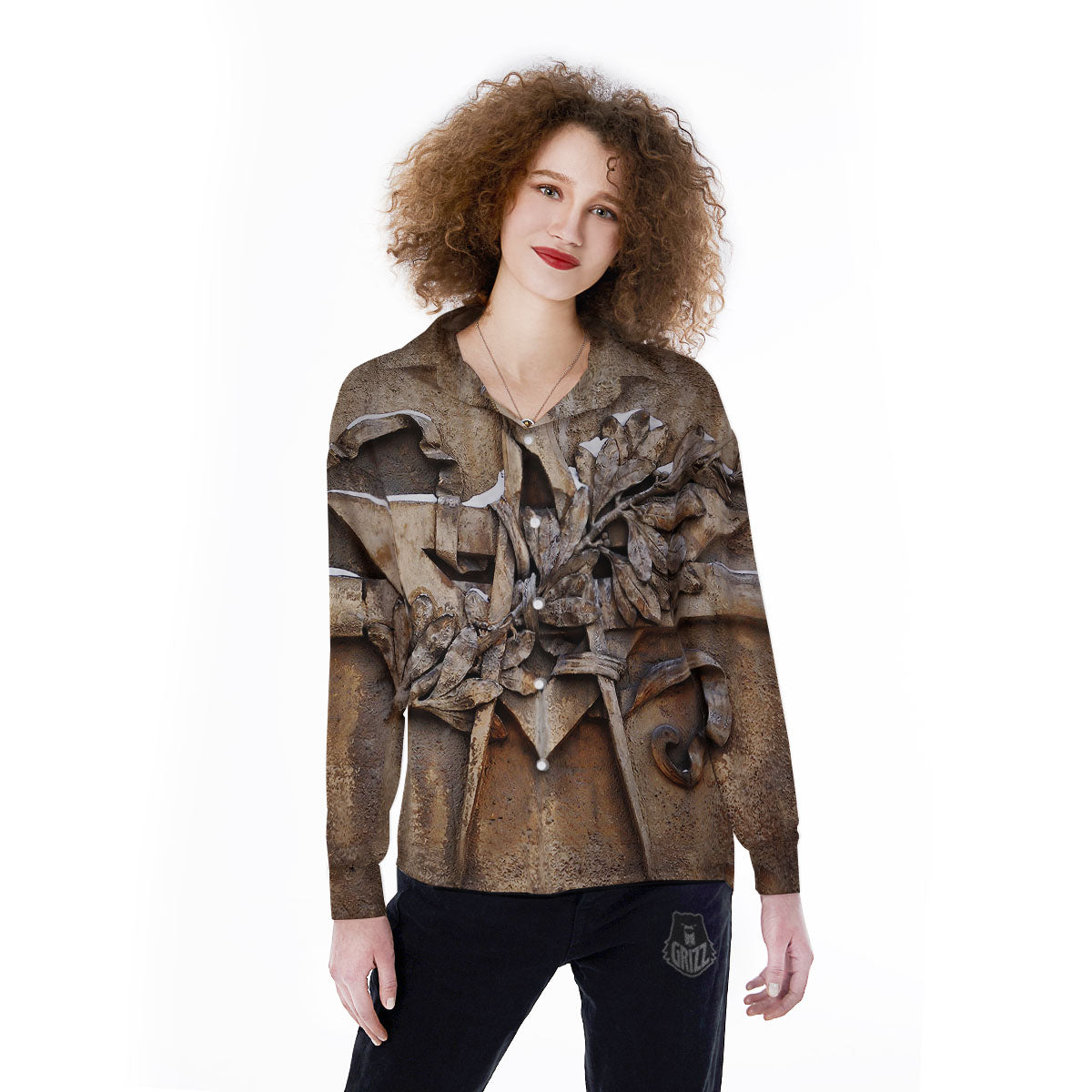 Emblem Freemasonry Print Women's Long Sleeve Shirts-grizzshop