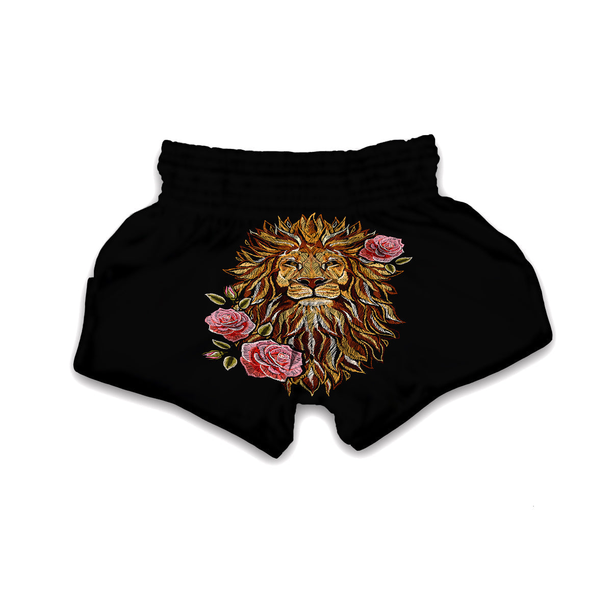 Embroidery Lion Print Muay Thai Boxing Shorts-grizzshop