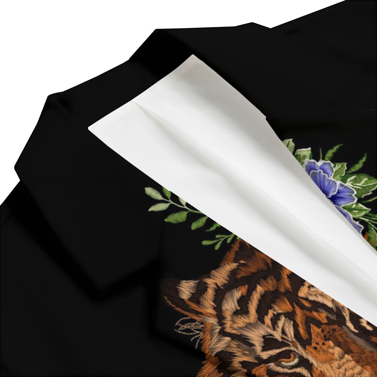 Embroidery Tiger Pattern Print Men's Blazer-grizzshop