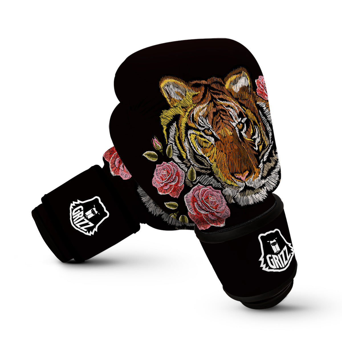 Embroidery Tiger Print Boxing Gloves-grizzshop