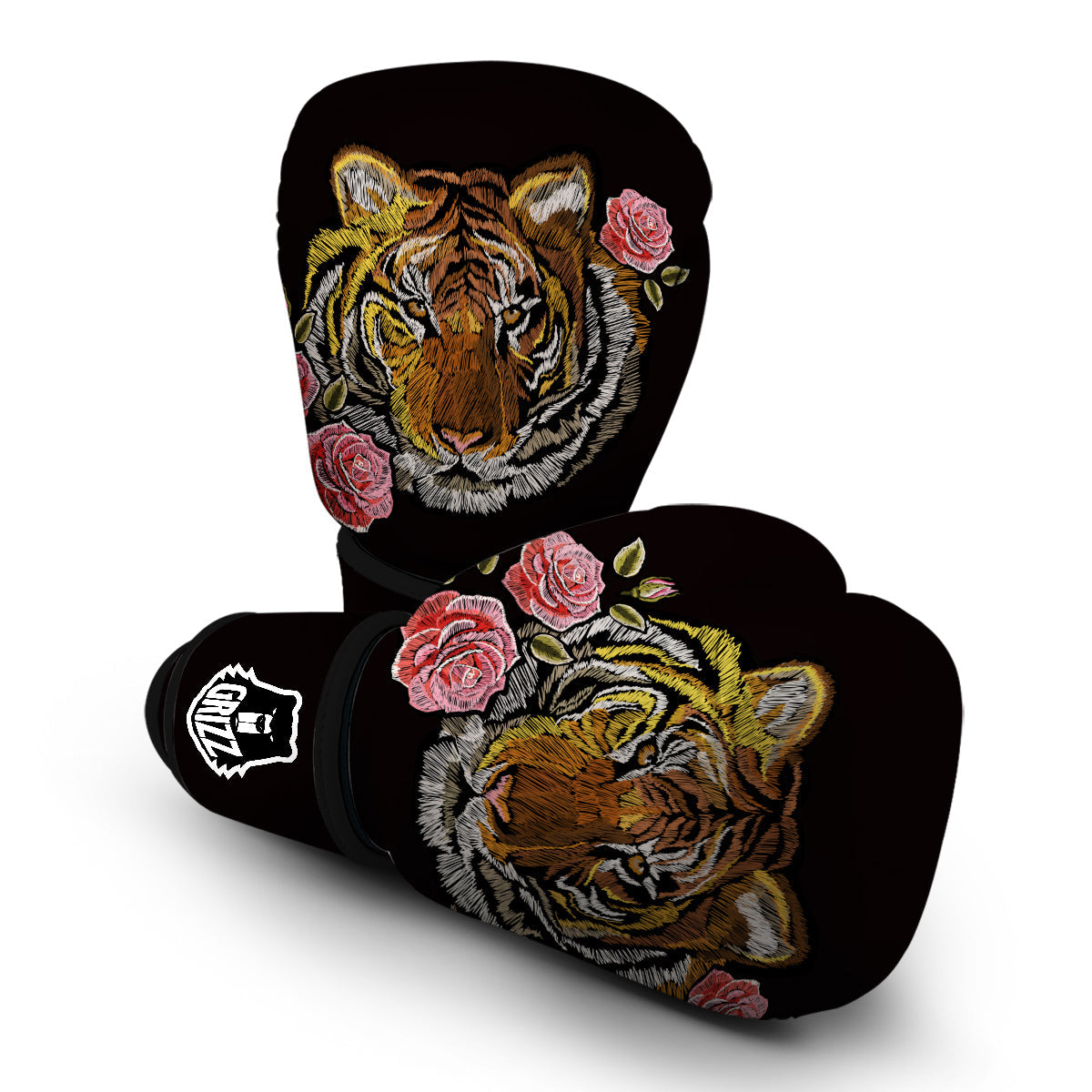 Embroidery Tiger Print Boxing Gloves-grizzshop