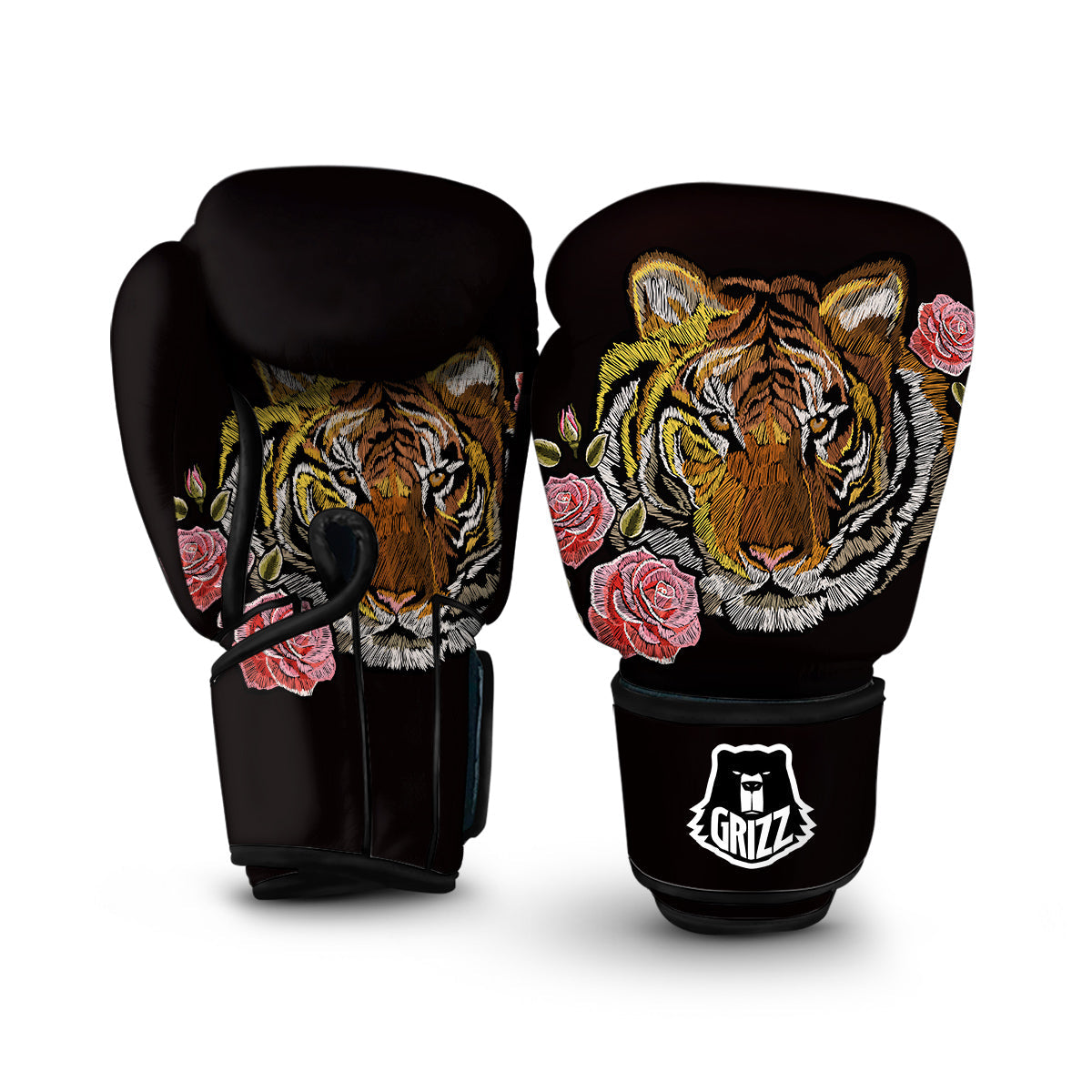 Embroidery Tiger Print Boxing Gloves-grizzshop