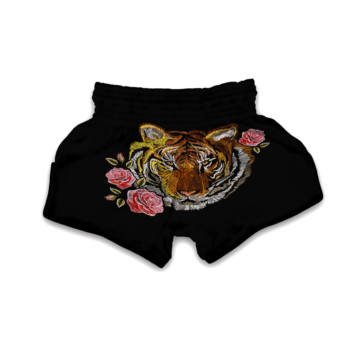 Embroidery Tiger Print Muay Thai Boxing Shorts-grizzshop