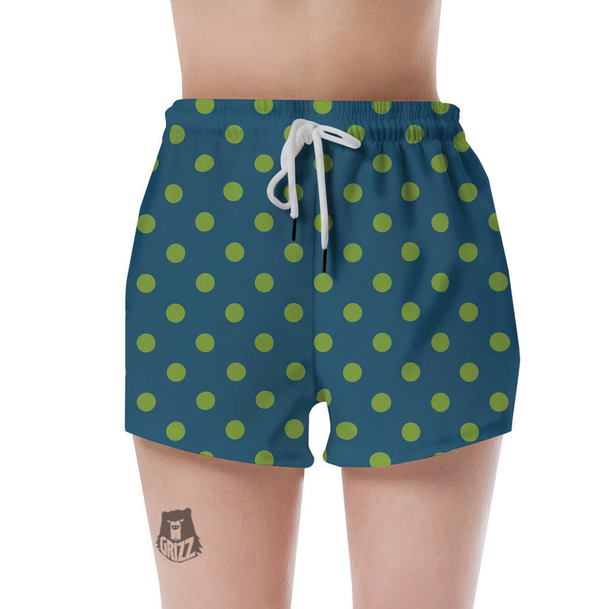 Emerald Green Polka Dot Women's Shorts-grizzshop