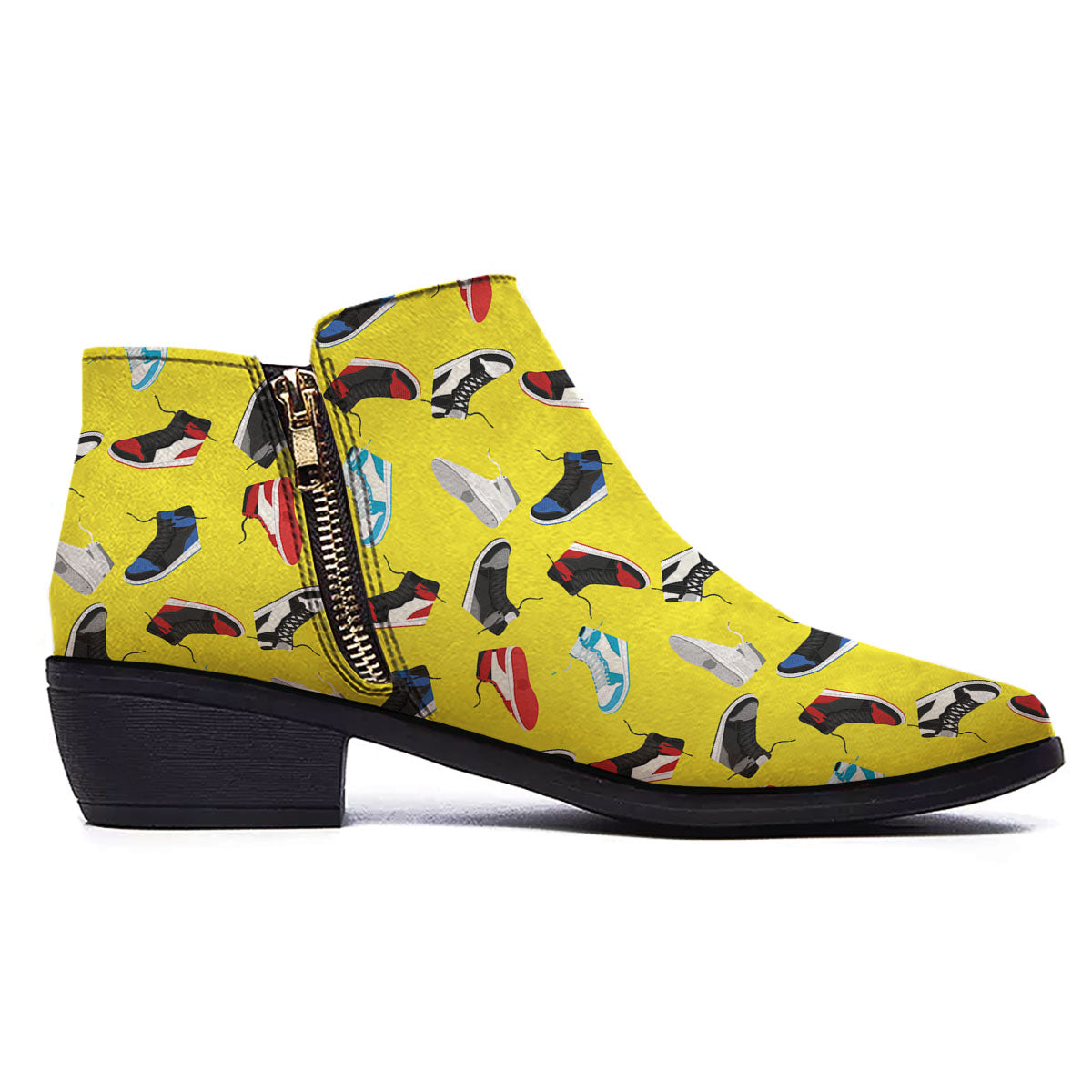 Emo Shoes Print Pattern Ankle Boots-grizzshop