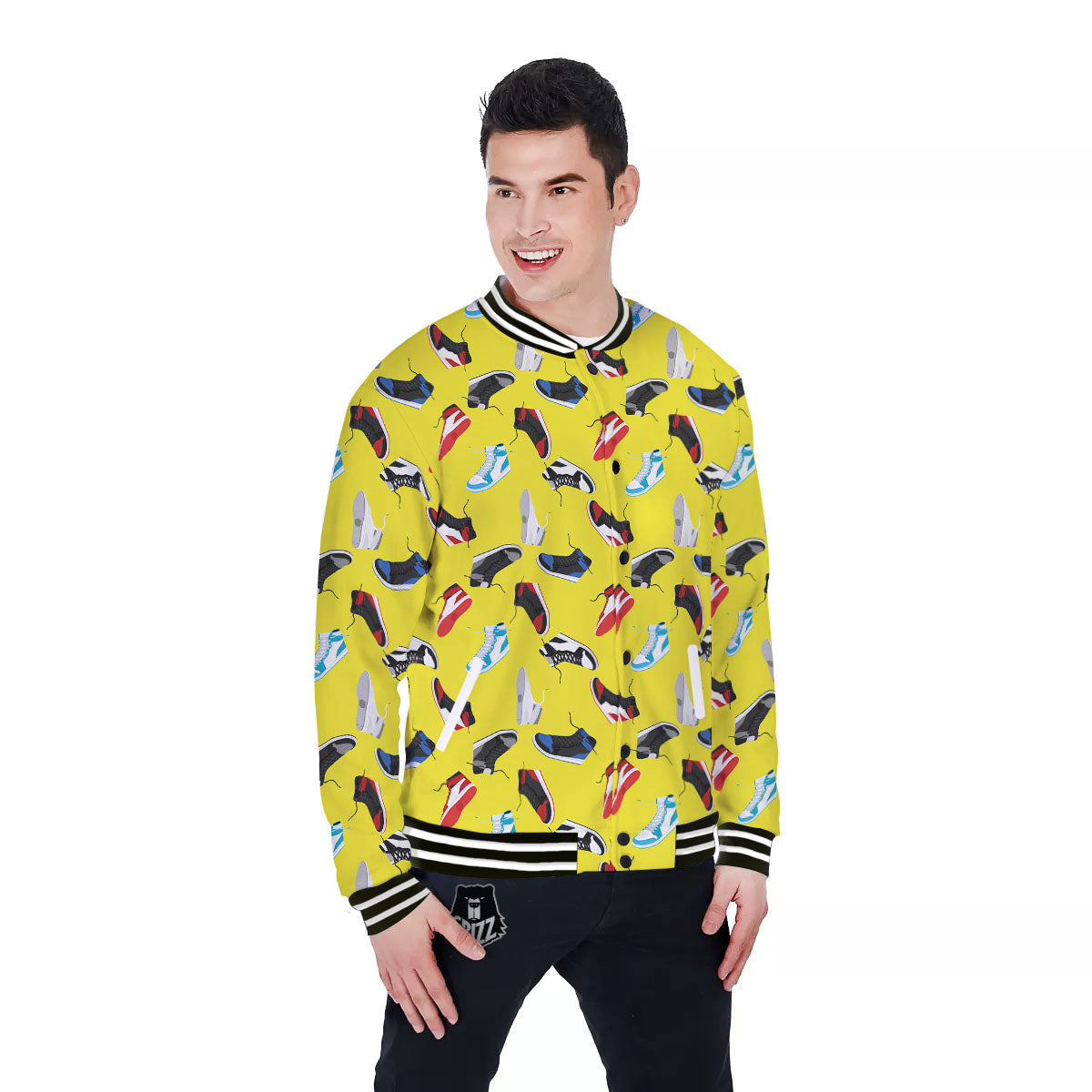 Emo Shoes Print Pattern Baseball Jacket-grizzshop