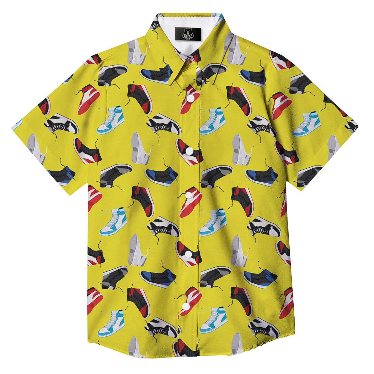 Emo Shoes Print Pattern Button Up Shirt-grizzshop