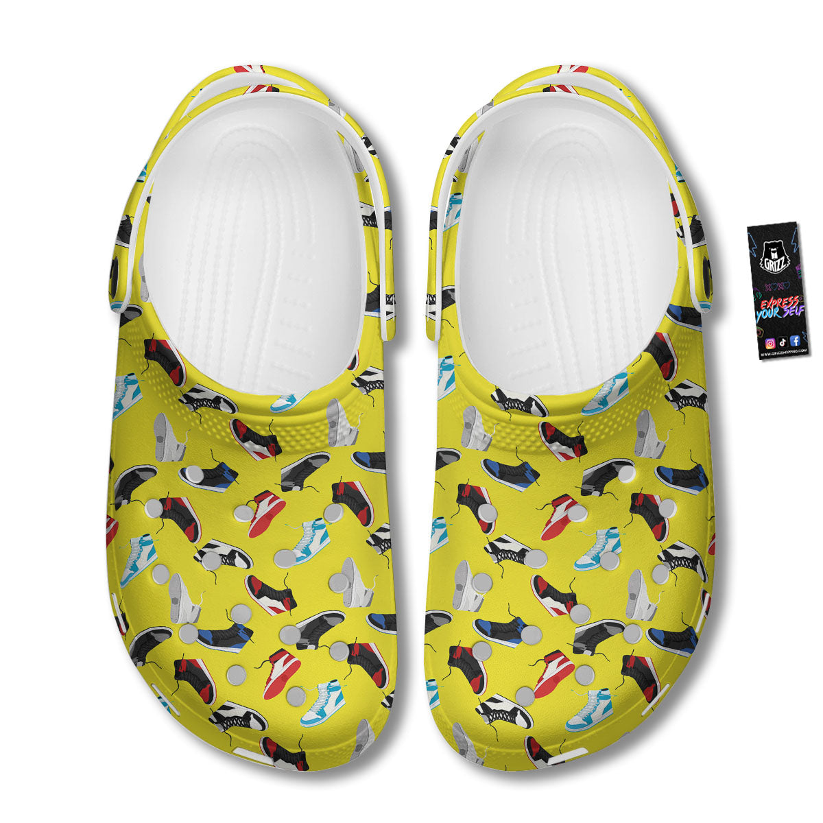 Emo Shoes Print Pattern Clog-grizzshop