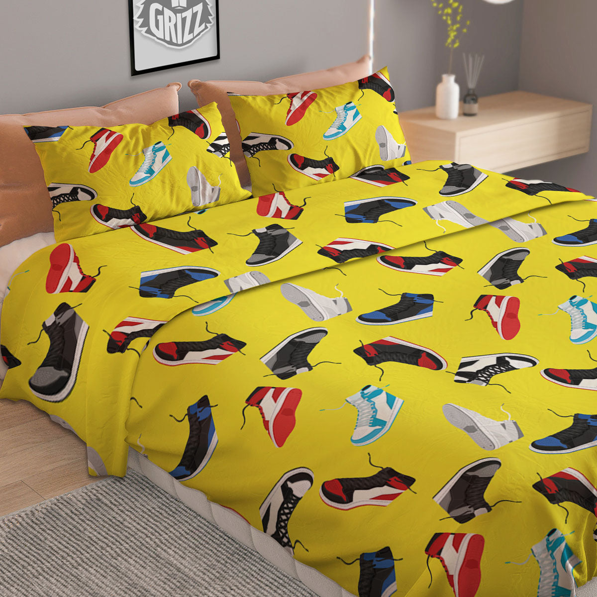 Emo Shoes Print Pattern Duvet Cover Bedding Set-grizzshop