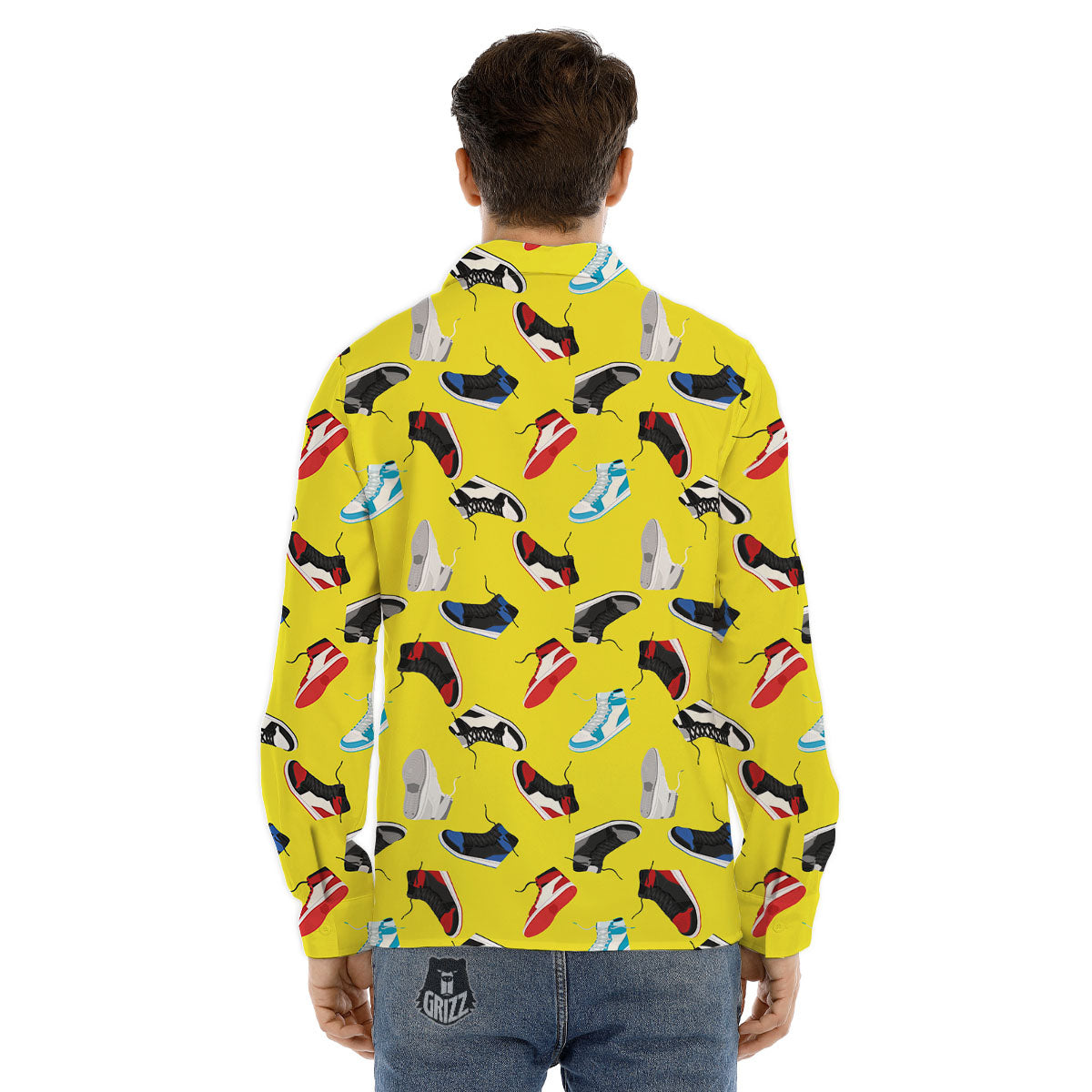 Emo Shoes Print Pattern Men's Dress Shirts-grizzshop