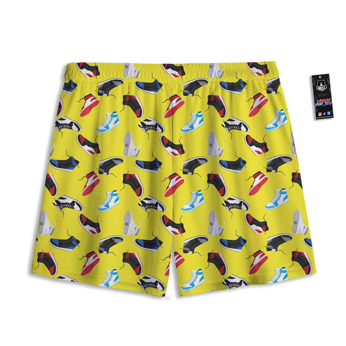 Emo Shoes Print Pattern Mesh Shorts-grizzshop