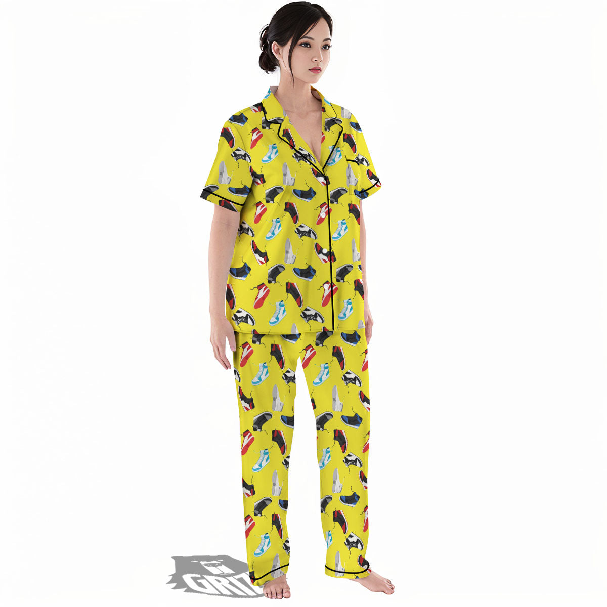 Emo Shoes Print Pattern Women's Pajamas Set-grizzshop