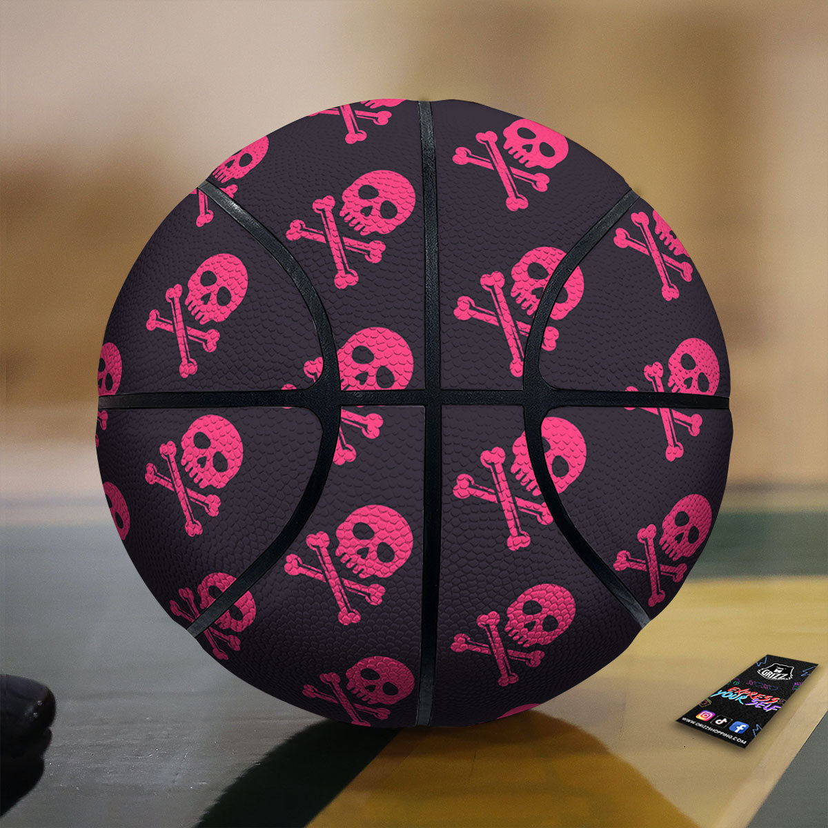 Emo Skull Pink Print Pattern Basketball-grizzshop