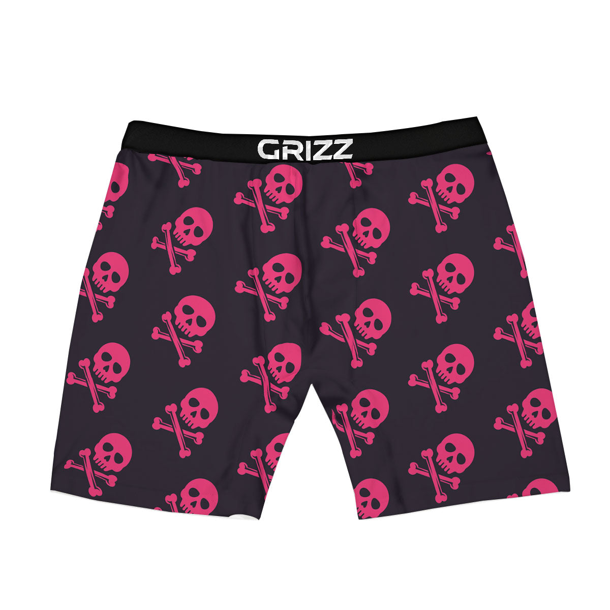 Emo Skull Pink Print Pattern Boxer Briefs-grizzshop