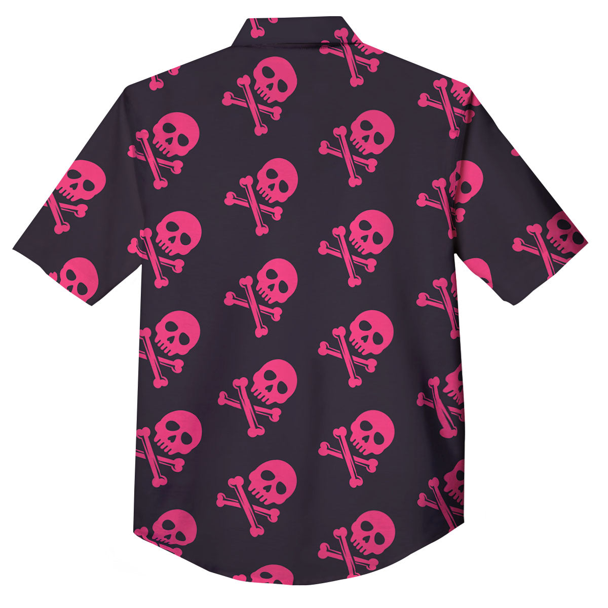 Emo Skull Pink Print Pattern Button Up Shirt-grizzshop