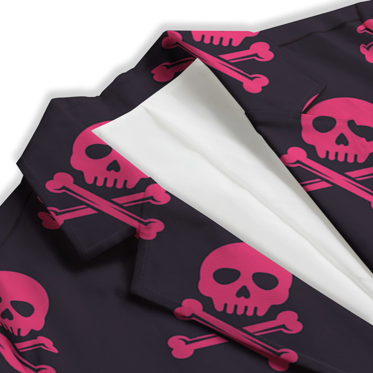 Emo Skull Pink Print Pattern Women's Blazer-grizzshop