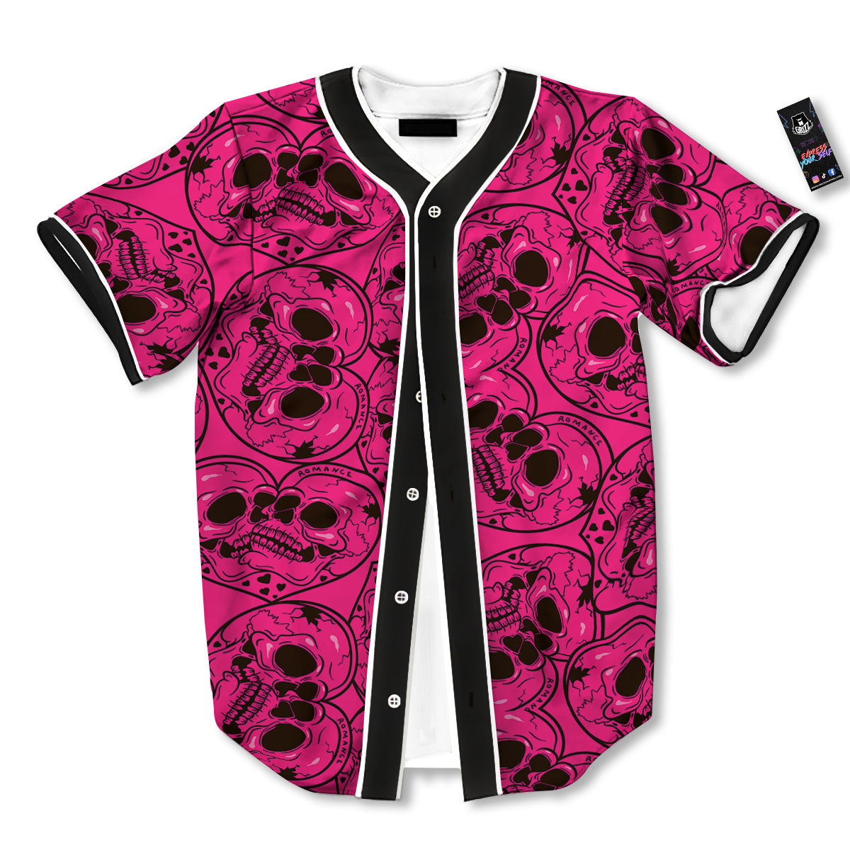 Emo Symbols Pink Print Pattern Baseball Jersey-grizzshop