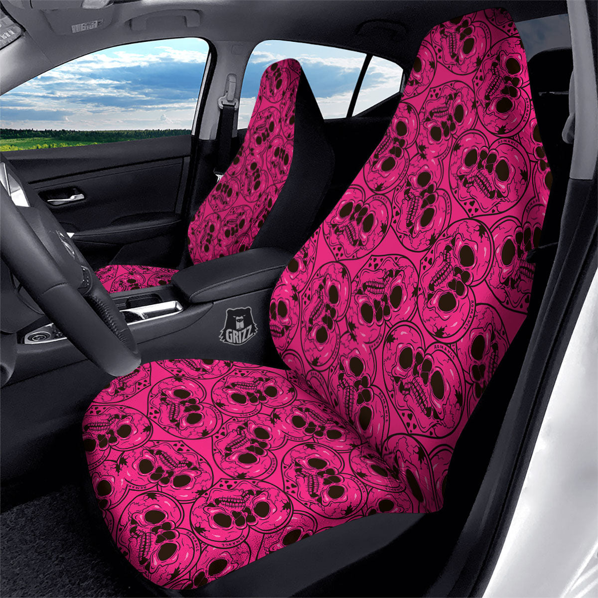 Emo Symbols Pink Print Pattern Car Seat Covers-grizzshop