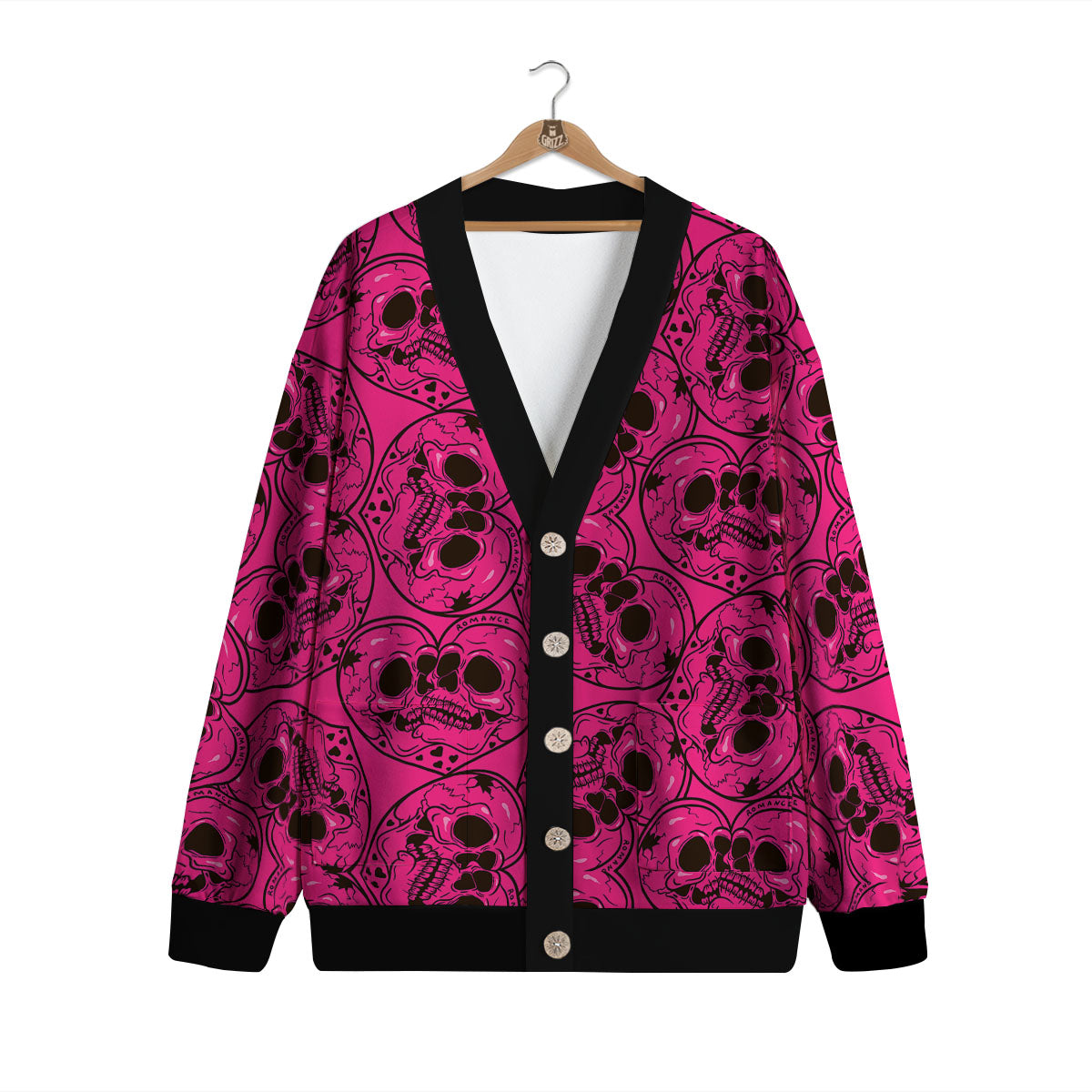 Emo Symbols Pink Print Pattern Cardigan-grizzshop