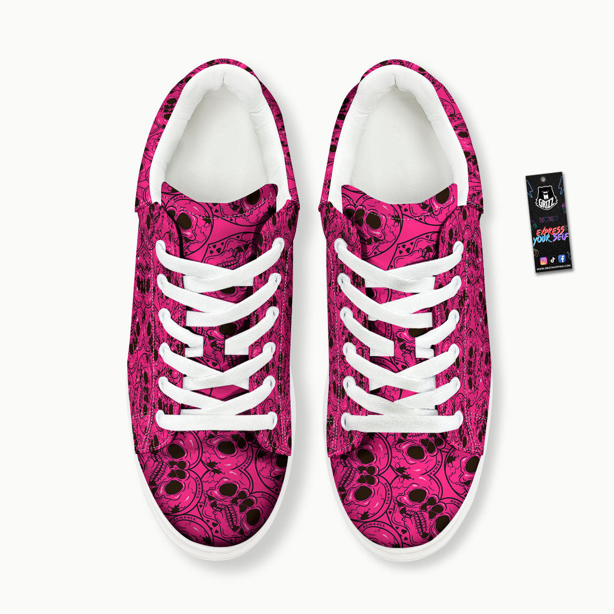 Emo Symbols Pink Print Pattern Platform Shoes-grizzshop