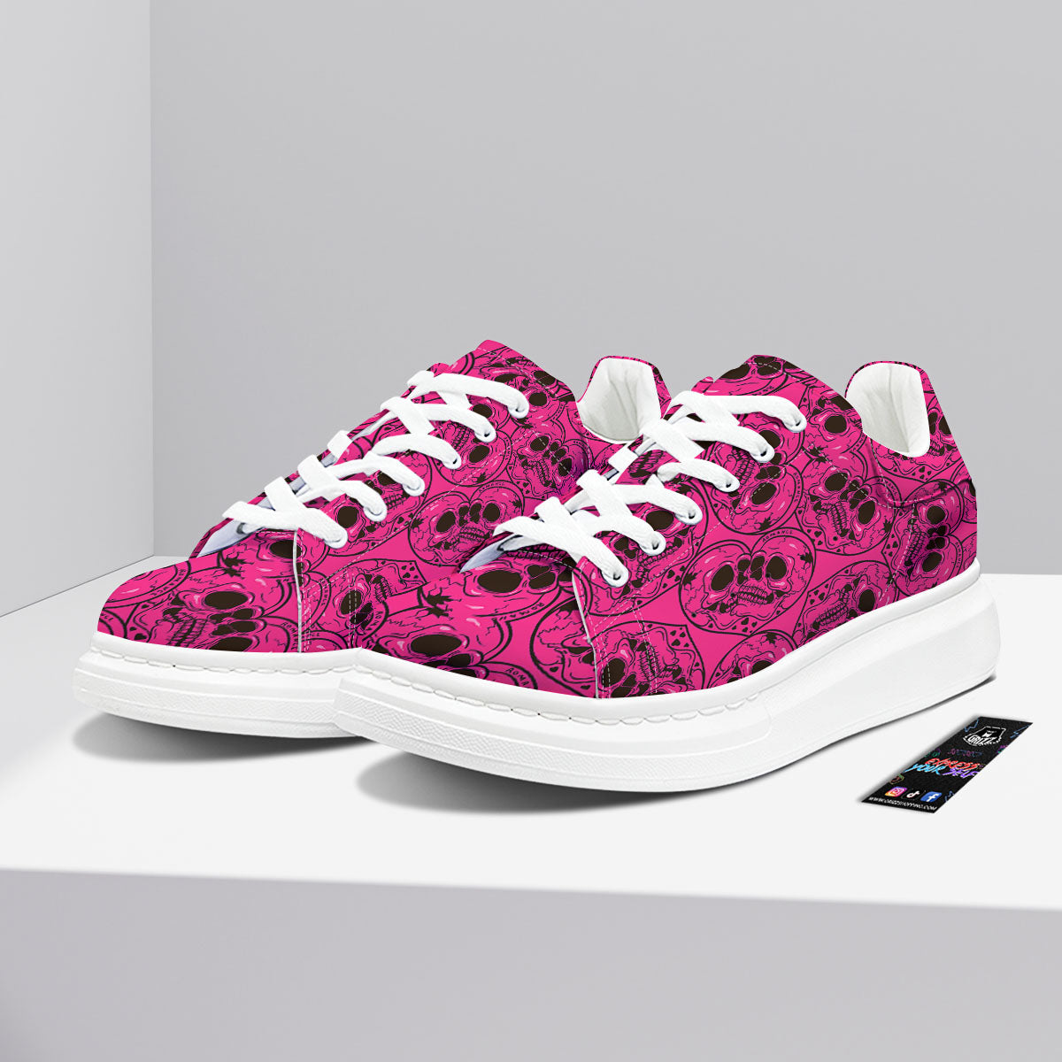 Emo Symbols Pink Print Pattern Platform Shoes-grizzshop