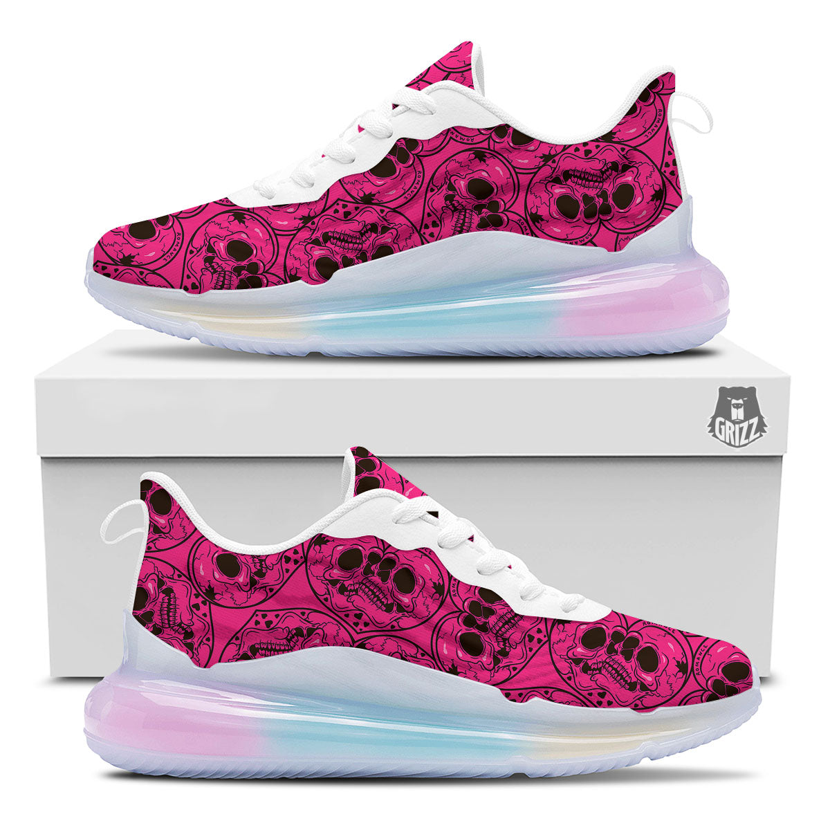 Emo Symbols Pink Print Pattern Running Sneakers-grizzshop