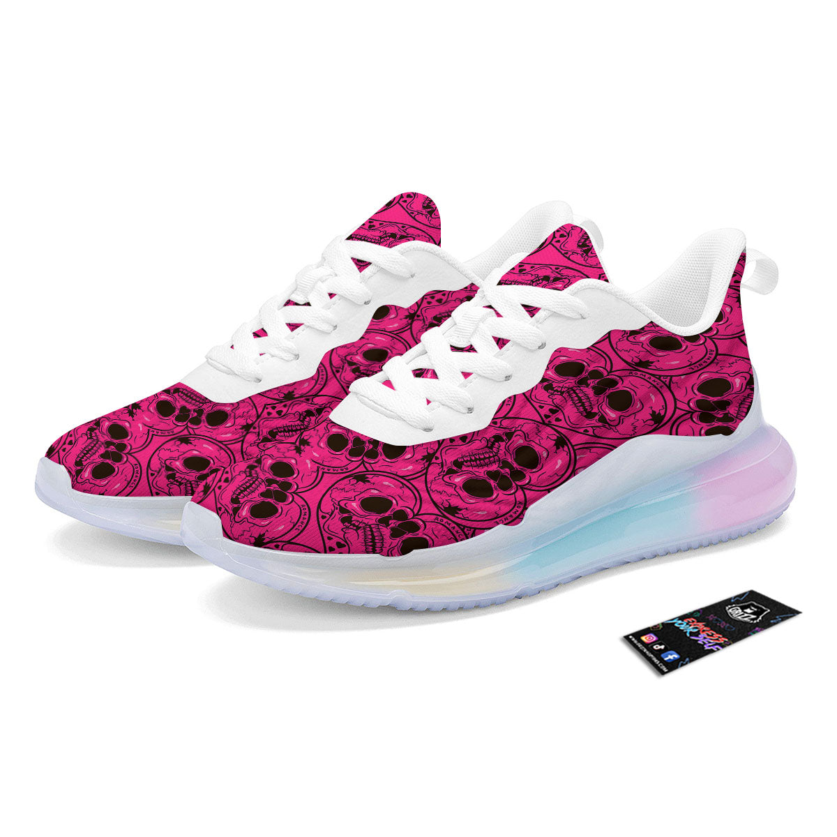 Emo Symbols Pink Print Pattern Running Sneakers-grizzshop