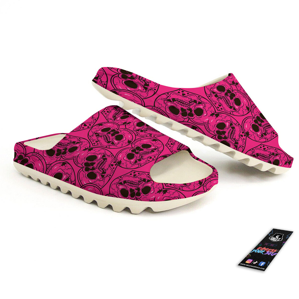 Emo Symbols Pink Print Pattern Sandals-grizzshop