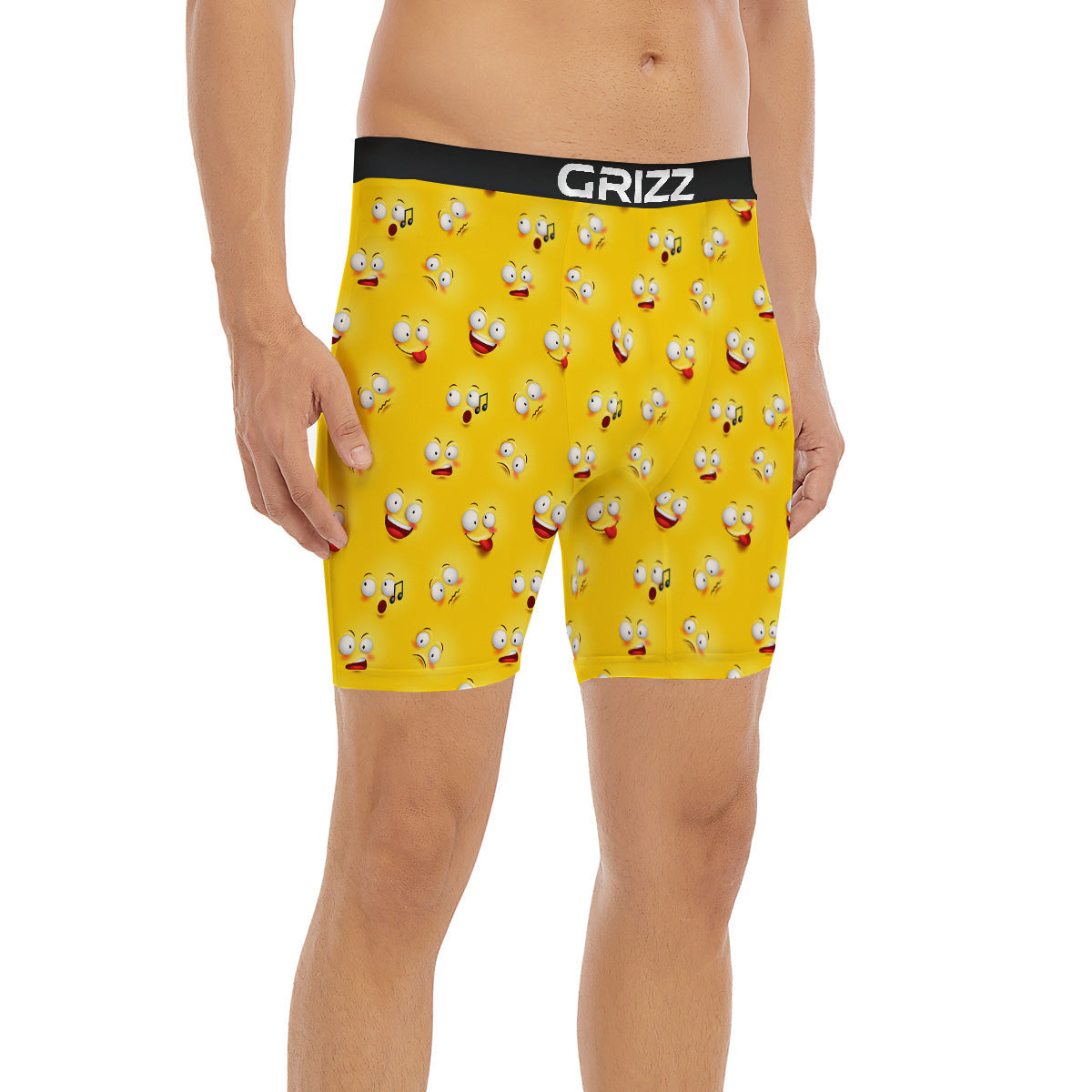 Emoji 3D Face Print Pattern Boxer Briefs-grizzshop