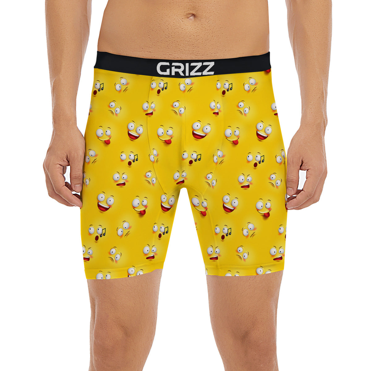 Emoji 3D Face Print Pattern Boxer Briefs-grizzshop