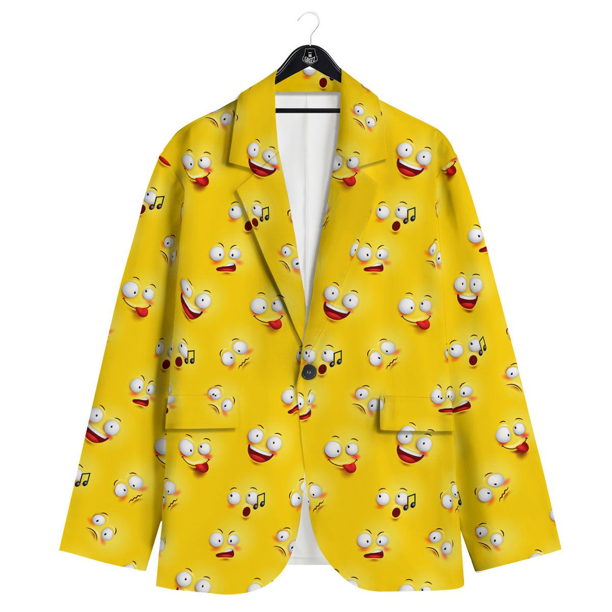 Emoji 3D Face Print Pattern Men's Sport Coat-grizzshop