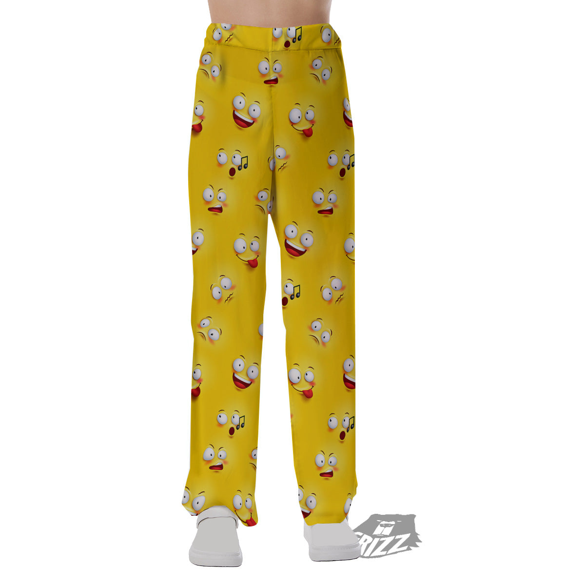 Emoji 3D Face Print Pattern Pajama Pants-grizzshop
