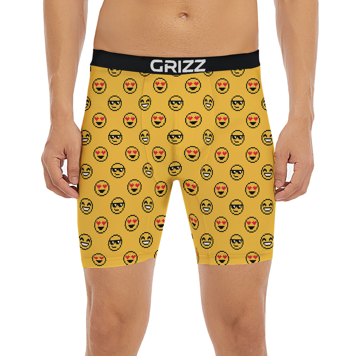 Emoji 8-Bit Print Pattern Boxer Briefs-grizzshop