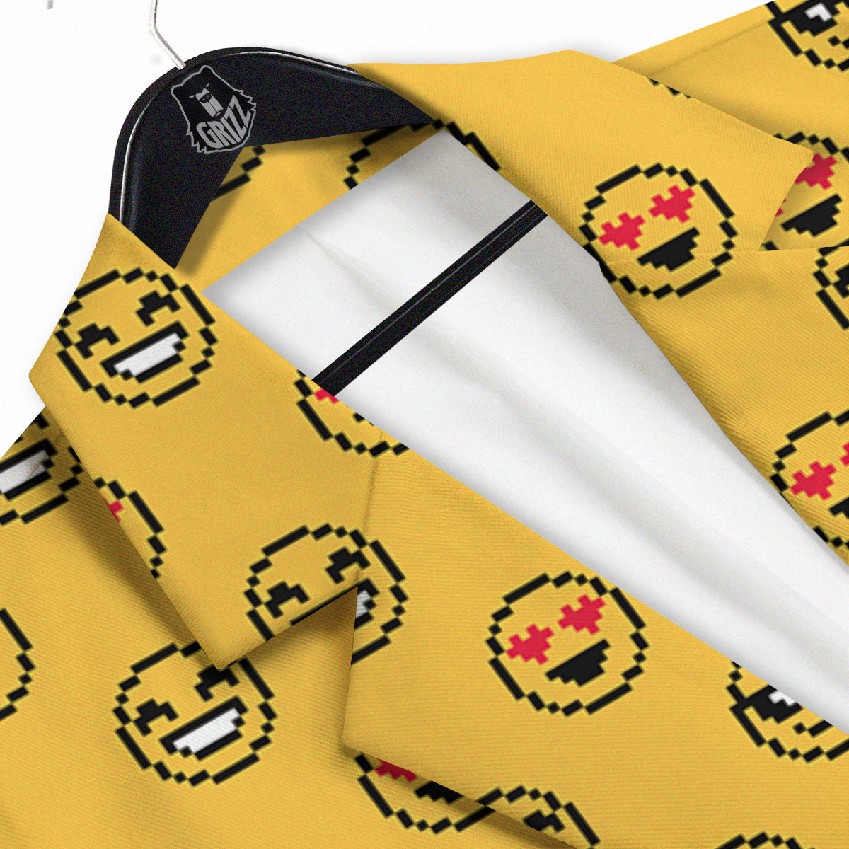 Emoji 8-Bit Print Pattern Men's Sport Coat-grizzshop